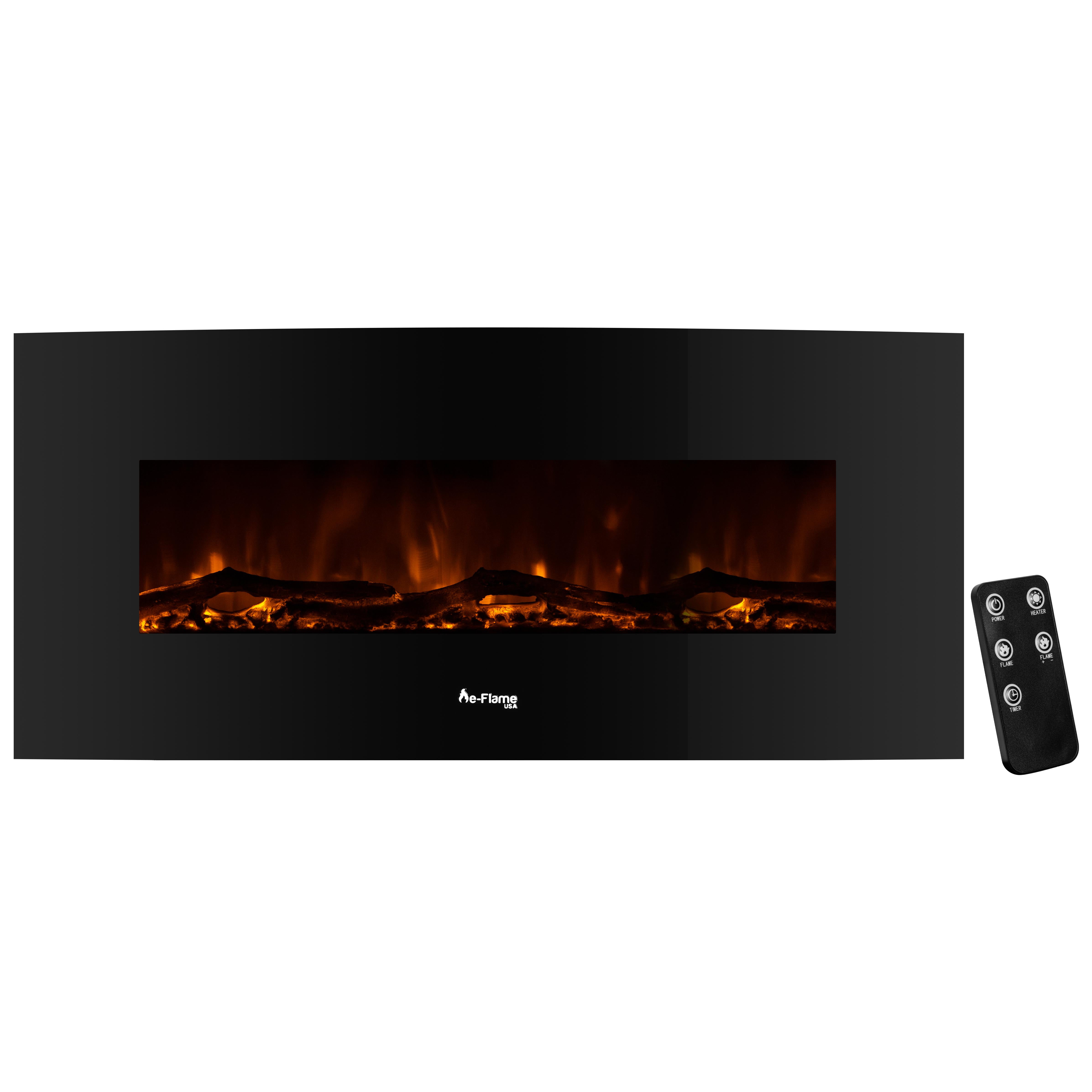 EFlame USA Sundance Curved Wall Mounted LED Electric Fireplace 48
