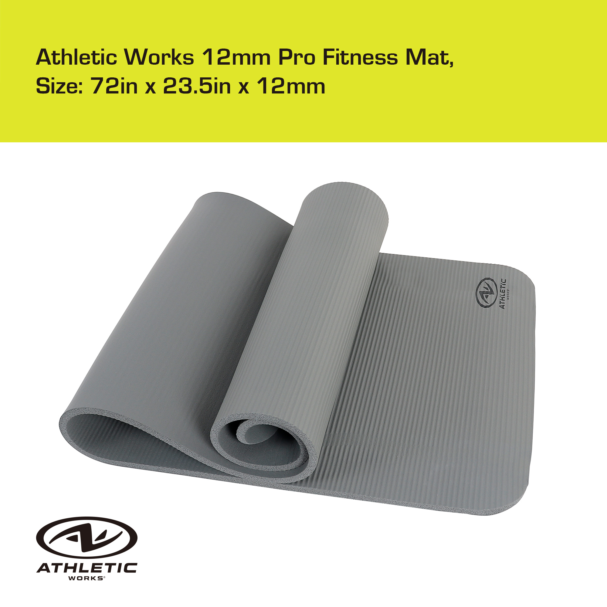 Athletic Works 12mm Fitness Mat, Gray photo 4