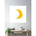 thumbnail image 2 of Moon, Full Moon, Yellow, Orange, Scary, Haunting Poster Wall Art, Modern Wall Decor, 16x16 UNFRAMED, 2 of 3
