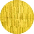 thumbnail image 1 of Ahgly Company Machine Washable Indoor Round Abstract Yellow Contemporary Area Rugs, 3' Round, 1 of 4