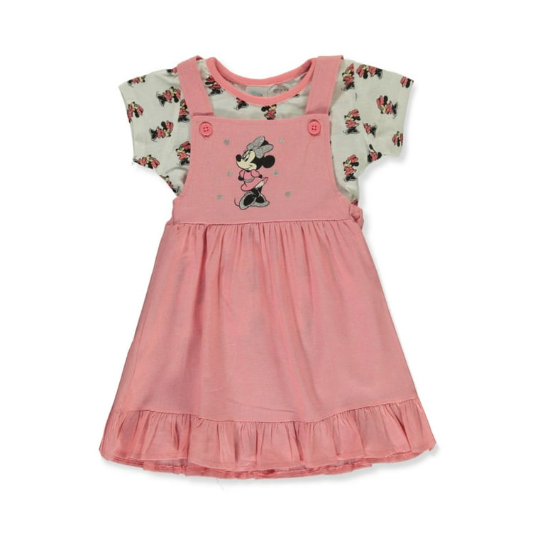 Disney Minnie Mouse Baby Girls 2 Piece Overalls Set Outfit pink 18 months Infant