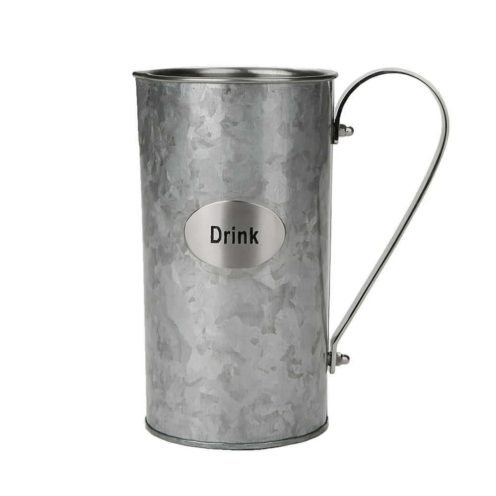 Mind Reader Double Wall Pitcher, Stainless Steel Water Pitcher, Beverage Pitcher, Decorative