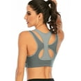 thumbnail image 6 of FANNYC Women's Sports Bras Padded High Impact Support Racerback For Yoga Gym Running Fitness Bra Top Black/Wine Red/Gray, 6 of 6