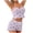 Purple, variant on Women's 2-Piece Pajama Set Bow Print Cute Camisole Tank Cropped Top Shorts Sleepwear Soft Shorts 2-Piece Pjs Set