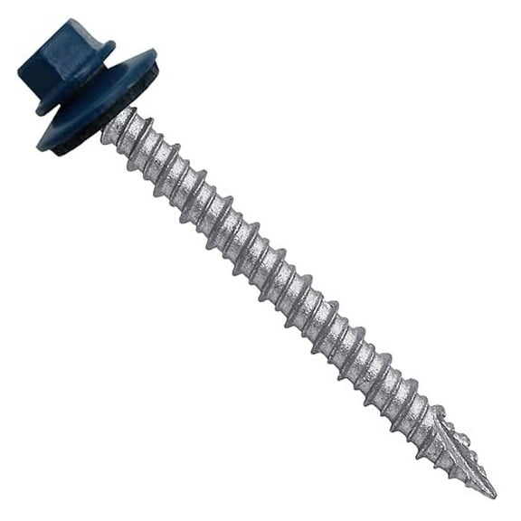 Metal ROOFING SCREWS: (250)10 x 2" Heron Blue Hex Head Sheet Metal Roof Screw. Self starting metal to wood siding screws. EPDM washer. Colored head