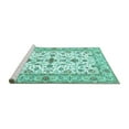 thumbnail image 2 of Ahgly Company Machine Washable Indoor Square Persian Turquoise Blue Traditional Area Rugs, 6' Square, 2 of 4