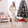 thumbnail image 2 of Adult Christmas Onesie Christmas Nutcracker Leave Heart Snowflake Adult Zipper One-Piece Pajamas Unisex Pajamas with Pockets, 2 of 6