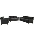 thumbnail image 3 of 3-Piece Button Tufted Sectional Sofa Sets Polyester Blend Fabric Upholstered Armchair, Loveseat and 3-Seat Loveseat Couch, Modern Style Couch for Living Room Furniture (1+2+3 Seat), 3 of 8