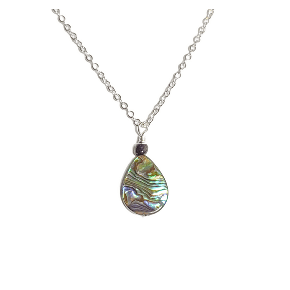 Abalone Shell Teardrop Pendant Necklace