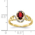 thumbnail image 3 of 10k Yellow Gold Garnet Diamond Ring Birthstone January Gemstone, 3 of 9