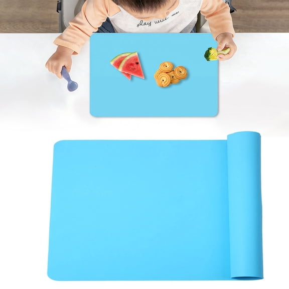 1Pc Large Silicone Countertop Protector,Non-Slip Table Placemats,Dough Mats,Food-Grade Silicone Mats,Heat Resistant Table Mat for Air Fryer,Non-slip Waterproof Large Countertop Protector Mat,Sky Blue