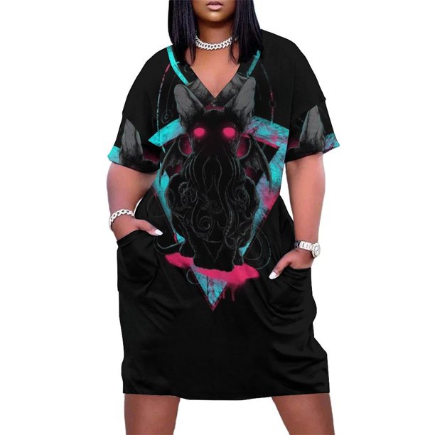Vestido de fiesta Cathulhu II con bolsillos sueltos, vestido para mujer 2025