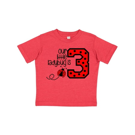 

Inktastic Our Little Ladybug is 3 Gift Toddler Boy or Toddler Girl T-Shirt