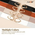 thumbnail image 6 of SUOSDEY Set of 4 Elastic Belts for Women Skinny Fashion Belt for Dress with Gold Buckle, 6 of 7