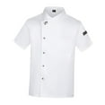 thumbnail image 4 of KLKCMS Chef Coat Jacket Summer Workwear for Cooking Waiter Waitress Culinary School White XL, 4 of 9