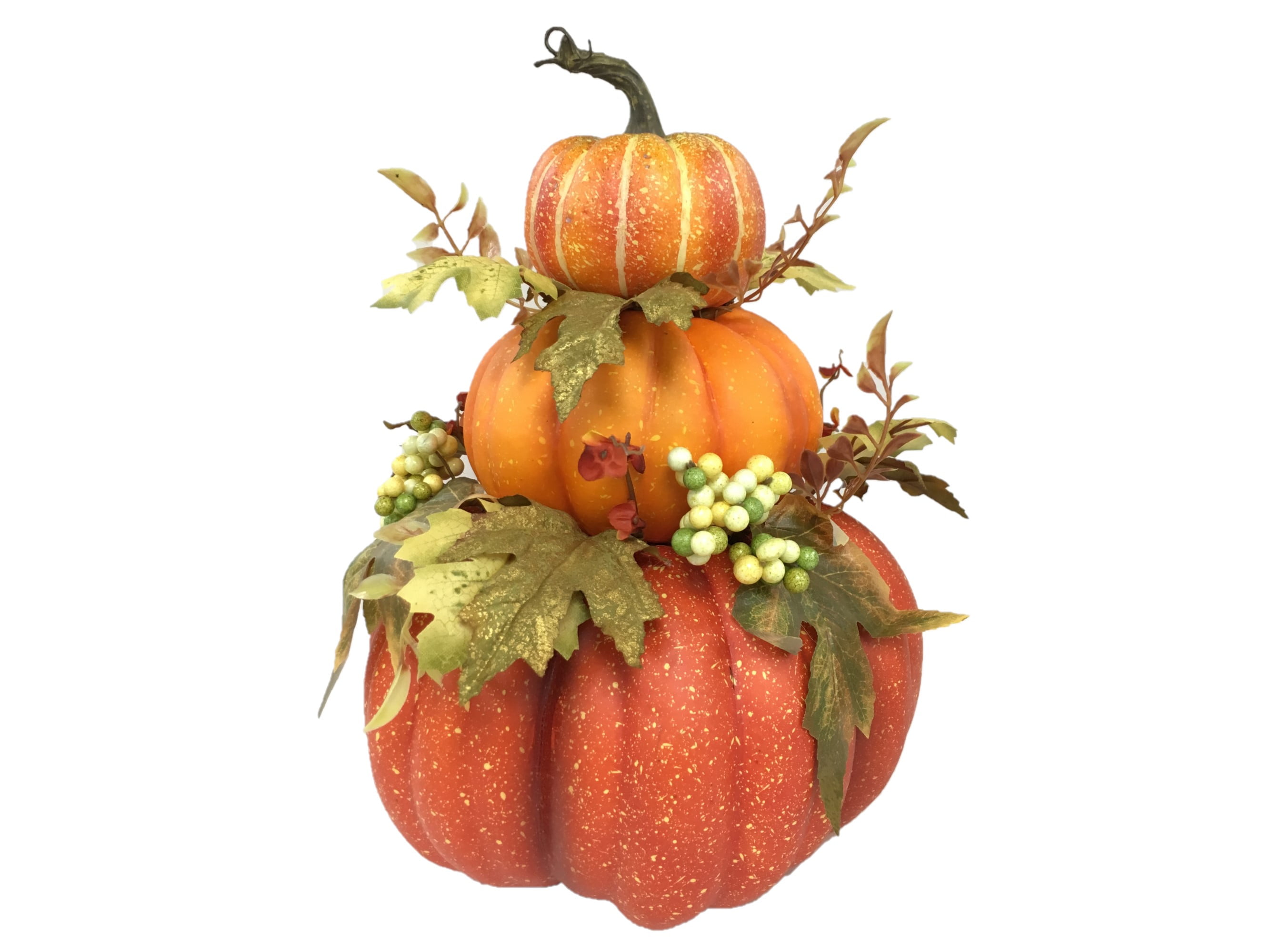 Way to Celebrate Thanksgiving Multicolor Fall Leaf Pumpkin Stack