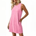 thumbnail image 4 of Sentmoon Robe Soleil Robe Cocktail pour Femmes 2026 Été Couleur Unie Sans Manches Col Ras du Cou Respirante Coupe Régulière Décontractée Printemps Robe d'Invitée de Mariage pour Voyage et Vacances P-2TG, 4 of 7