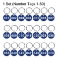 thumbnail image 3 of Uxcell Number Key Tags 1-50, 30mm Round Aluminum Metal Number Tags with Key Rings, Blue, 3 of 7