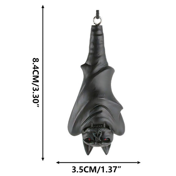 Rkxzt Resin Bat Ornaments,Halloween Bat Ornament Inverted Hanging Decoration Realistic Resin Figurine 1 Count,Outdoor Scenes Decorations|Resin