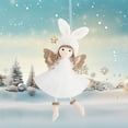 thumbnail image 4 of Christmas Angelic Doll Decoration, Exquisite Hanging Ornaments for Christmas Decorations or Tree Pendant 7.48x3.93 Inch White, 4 of 8