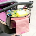 thumbnail image 3 of Pink Baby Trolley Storage Bag - Stroller Carriage Organizer & Buggy Hanging Bag, 3 of 8
