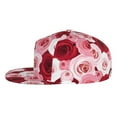thumbnail image 3 of Daiia Rose print Flat Bill Hats Flat Brim Trucker Cap Baseball Cap Adjustable Classic Low Profile Hat Unconstructed Plain Cap, 3 of 9