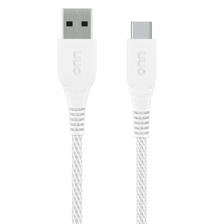 onn 10ft USB-C To USB Braided Charging Cable, USB-IF Certified, White - Compatible with iPhone17/ 16/15 Series, Samsung Galaxy, Note, Pixel Devices iPad Pro, & More
