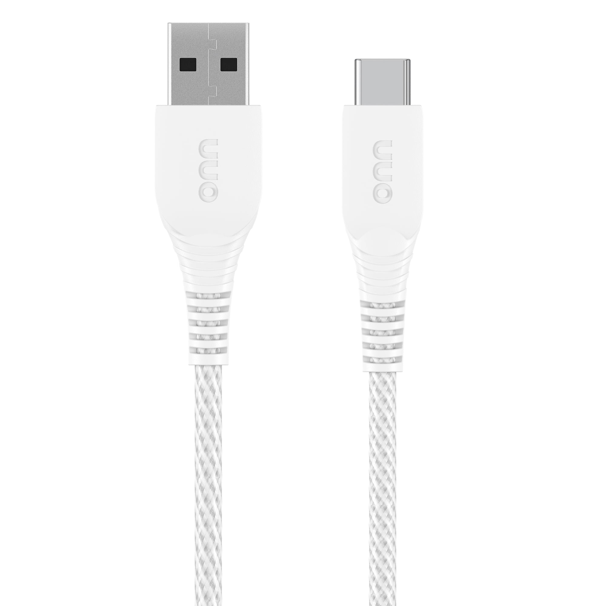 onn 10ft USB-C to USB Braided Charging Cable, USB-IF Certified, White for iPhone Samsung Galaxy Pixel