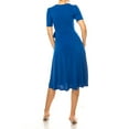 thumbnail image 3 of MOA COLLECTION Women's Stylish Solid Faux Wrap Dress with Deep V-Neck, 3 of 5