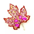 thumbnail image 2 of QQTDFG Red Enamel Multicolor Crystal Rhinestone Maple Leaf Charm Brooch Pin Party Gift-default, 2 of 5
