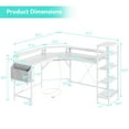 thumbnail image 4 of L Shaped Desk with Power Outlets & LED Lights, 62" Computer Desk with Full Monitor Stand & Storage Shelves, Corner Desk Gaming Desk, Ergonomic Home Office Desk, 4 of 7