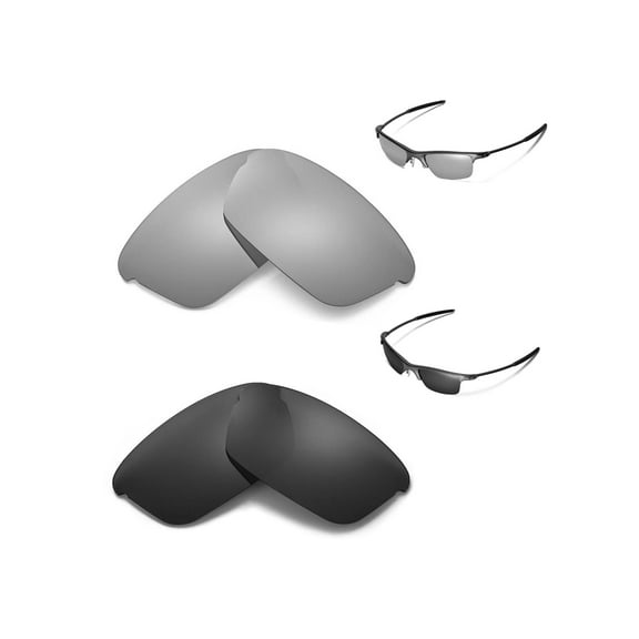 Walleva Polarized Titanium   Black Replacement Lenses For Oakley Razrwire Sunglasses