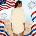 thumbnail image 6 of JULMCOMO 4th of July Lightweight Cardigans for Women Stars Stripes Half Sleeve Patriotic Kimono Cover Ups Summer Tops Dark Blue XL, 6 of 6