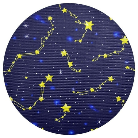 

Night Sky Constellations 4-Piece 15.4in Heat-Proof PVC Plate Mats Easy Cut and Clean for Family Use