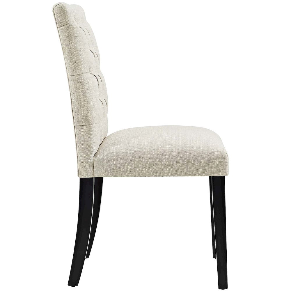 Modway Duchess 21.5" Button Tufted Polyester Fabric Dining Chair in Beige