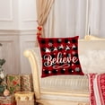 thumbnail image 5 of Merry Christmas Throw Pillow Covers,18x18 Inch Xmas Flax Black and Red Plaid Pillowcase,Xmas Trees Truck Buffalo Plaid Believe Farmhouse Decorative Cushion Cases for Decoration, 5 of 5