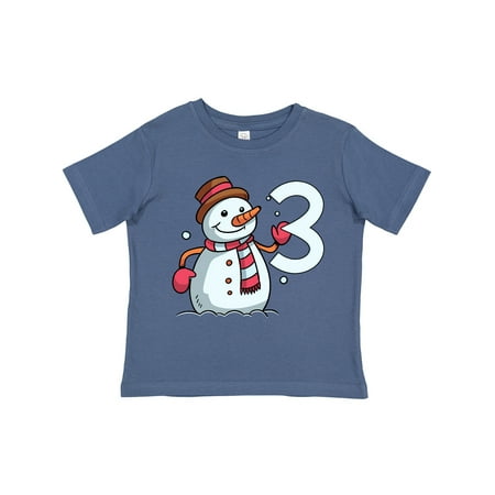 

Inktastic 3rd Birthday Snowman Gift Toddler Boy or Toddler Girl T-Shirt