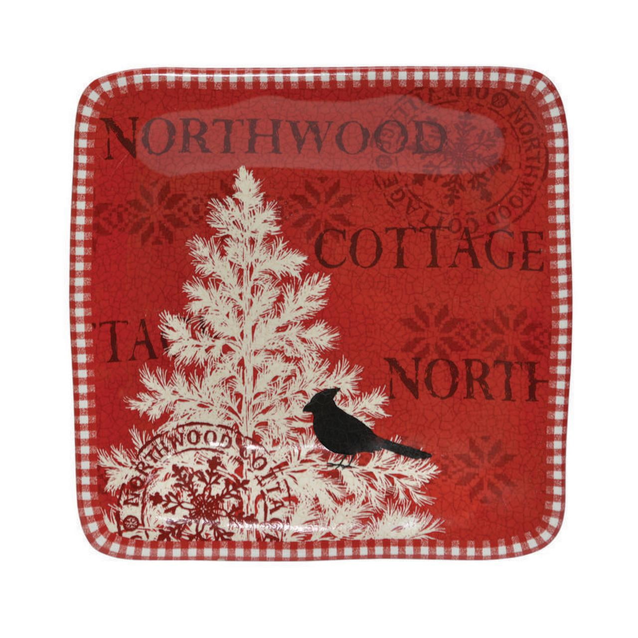 222 Fifth Northwood Cottage Mixed Set Of 4 Appetizer Plates