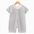 thumbnail image 2 of kpoplk Unisex Baby Summer Jumpsuit Short Sleeve Cotton Newborn Romper Breathable Comfortable Onesie for Boy Girl Size 18-24 Months,Light Gray, 2 of 4