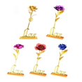 thumbnail image 5 of Maynos Handmade Gold Rose Valentine's Day Creative Gift Romantic Gifts for Lover Girl Friend, 5 Colors - Purple, With Base, 5 of 5