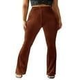 thumbnail image 1 of Women‘s Bootcut Yoga Pants Tummy Control Workout Bootleg Velvet Lounge Active Trouser Sweatpants, 1 of 6
