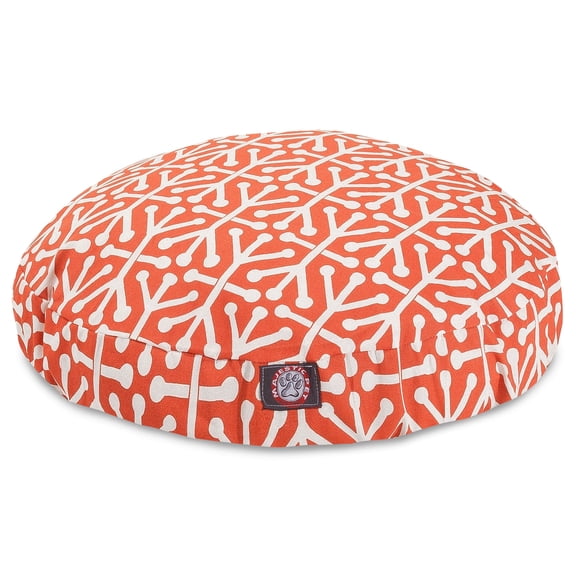Majestic Pet Aruba Round Dog Bed Treated Polyester Removable Cover Orange Small 30 x 30 x 4
