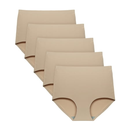 

FallSweet No Show High Waist Briefs Underwear for Women Seamless Panties Multi Pack