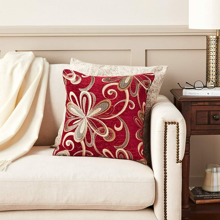 Vintage chenille throw clearance pillows