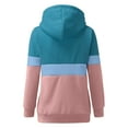 thumbnail image 2 of Women's Color Matching Pullover Hoodies Sweatshirt Pullover Turtleneck Tops Athletic Womens Sweatshirt Snap Hoodie Thick Womens Hoodies Pullover Womens Sweatshirt Jacket Color Hoodie for Women Women, 2 of 6
