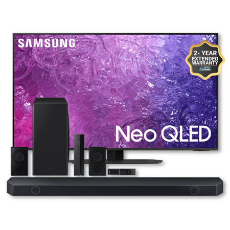 SAMSUNG 85" Class Neo QLED 4K QN90C Series Smart TV (QN85QN90C, 2023 Model) Bundle SAMSUNG HW-Q910C 9.1.2ch Soundbar + Plus 2 Year Extended Warranty