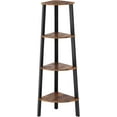 thumbnail image 7 of VASAGLE Ladder Shelf 4-Tier Corner Shelf Stand Bookshelf Plant Stand Display Shelf for Living Room Office Rustic Brown and Black, 7 of 7