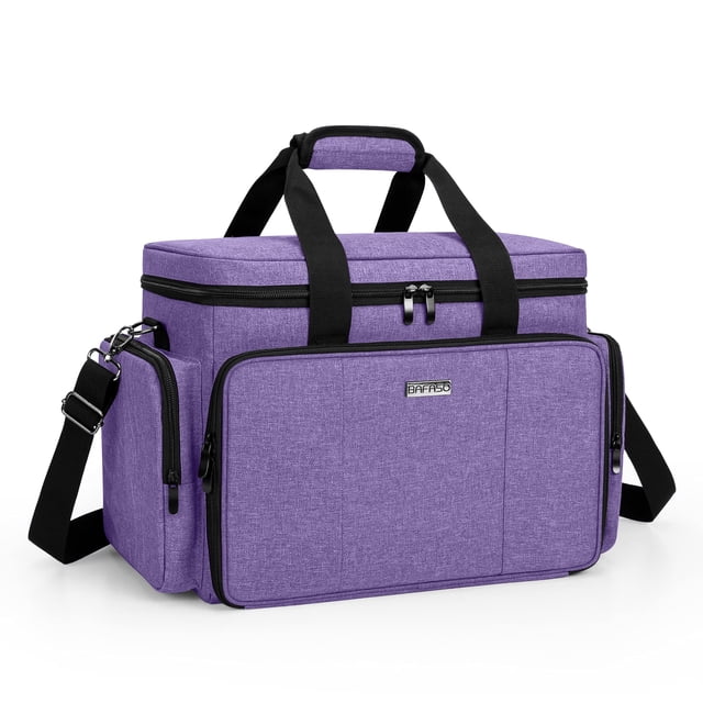 Bolsa de maquillaje BAFASO, tamaño grande, con separadores extraíbles, color morado