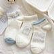thumbnail image 4 of Calcetines de mujer Angel Blue Calcetines de moda para todo tipo de ocasiones Primavera y verano Calcetines finos para estudiantes Lindos calcetines cortos de boca baja con dibujos animados, 4 of 5