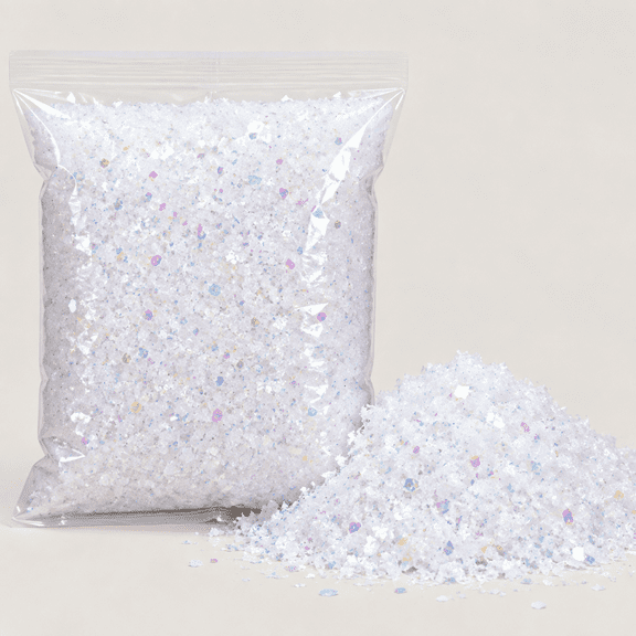 Fake Snow Flakes Twinkle Christmas Craft, White, AB Color